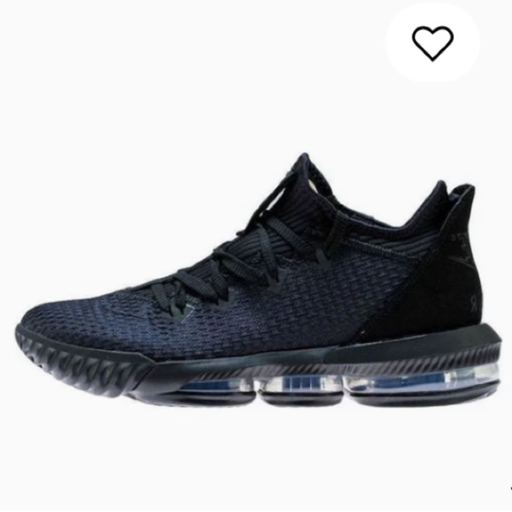 Nike LeBron 16 Low Triple Black CI2668-002 Size 13 - Picture 2 of 15